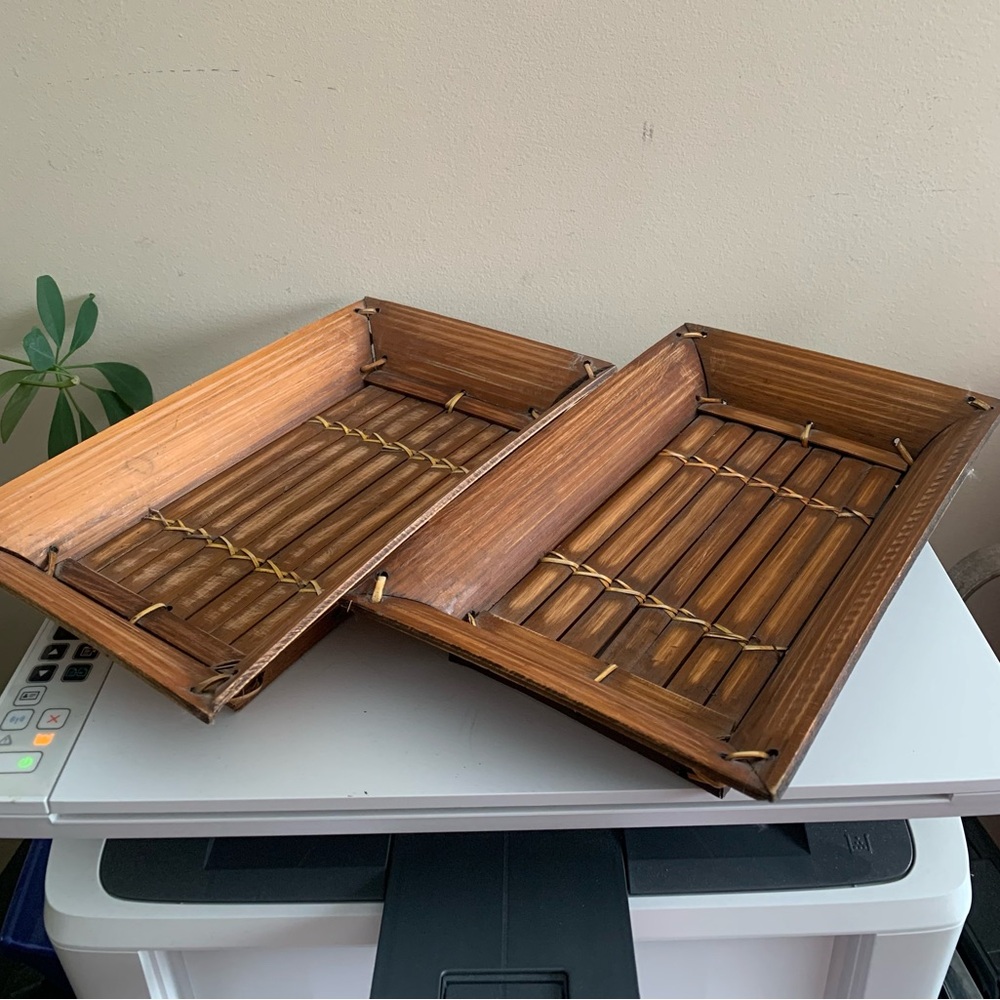 Vintage Bamboo Trays